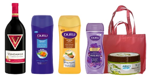 Combo Vino Vendange,Acondicionador, Shampoo, Gel de Baño, Crema ARKO NEM